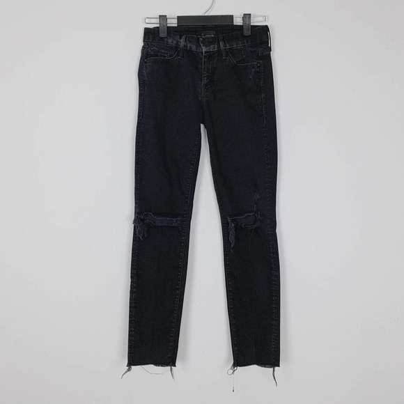 MOTHER The Looker Ankle Fray Jeans in Guilty As Sin Size 25 - Picture 3 of 8